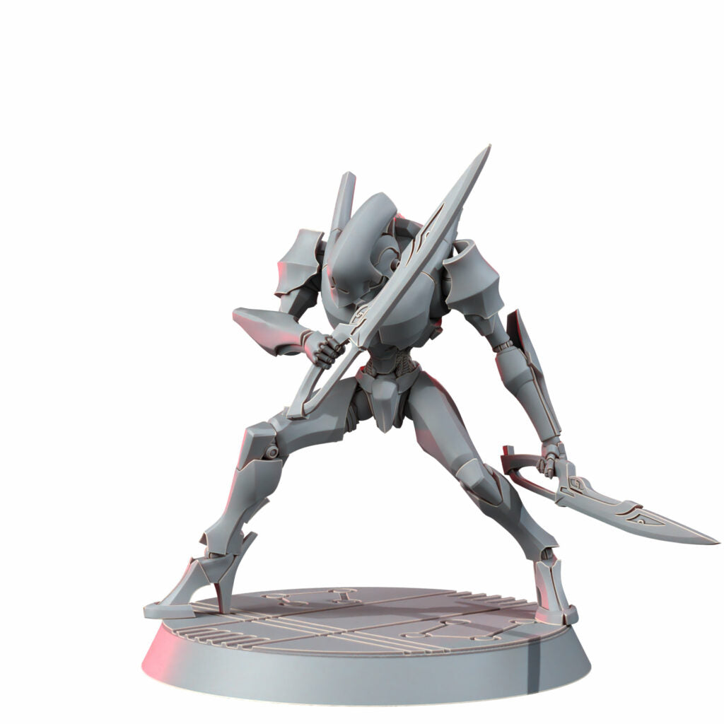 Eldar Shard Wardens With Blades, proxy miniature, 28mm heroic scale unpainted resin, view 5