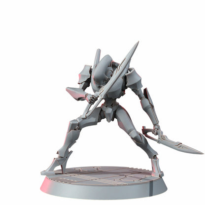 Eldar Shard Wardens With Blades, proxy miniature, 28mm heroic scale unpainted resin, view 5