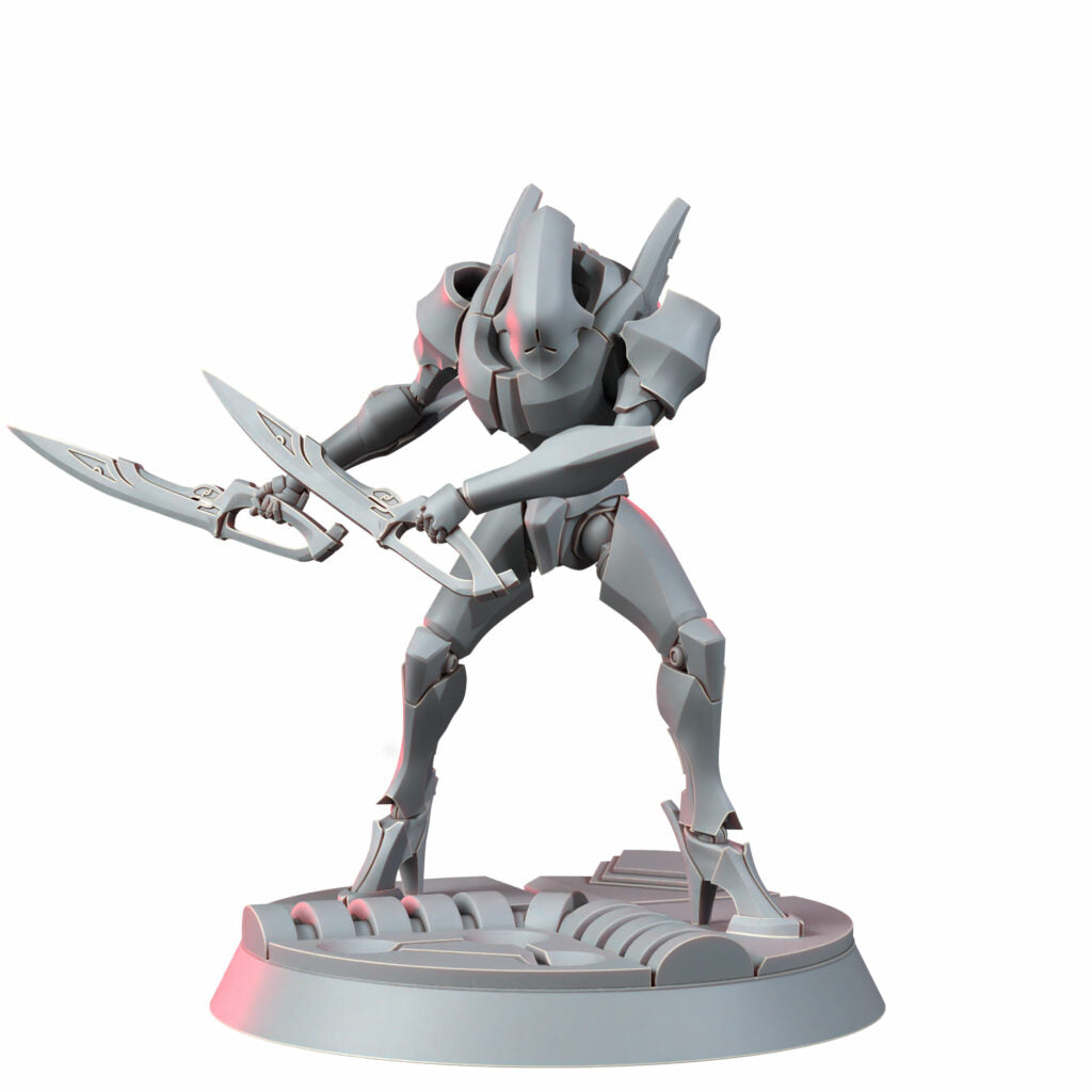 Eldar Shard Wardens With Blades, proxy miniature, 28mm heroic scale unpainted resin, view 8