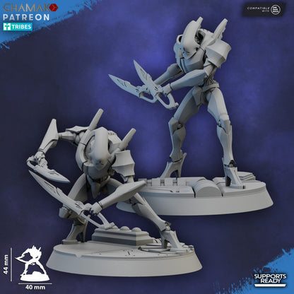 Eldar Shard Wardens With Blades, proxy miniature, 28mm heroic scale unpainted resin, view 9