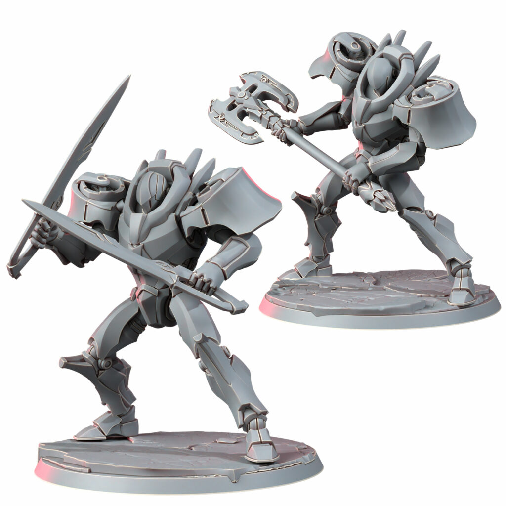 Eldar Vorash Grymn Droid, proxy miniature, 28mm heroic scale unpainted resin