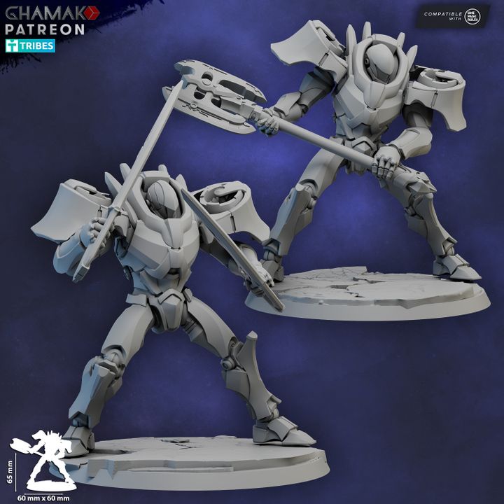 Eldar Vorash Grymn Droid, proxy miniature, 28mm heroic scale unpainted resin, view 2