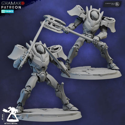 Eldar Vorash Grymn Droid, proxy miniature, 28mm heroic scale unpainted resin, view 2