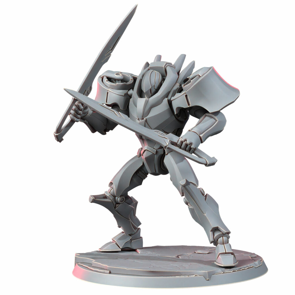 Eldar Vorash Grymn Droid, proxy miniature, 28mm heroic scale unpainted resin, view 3