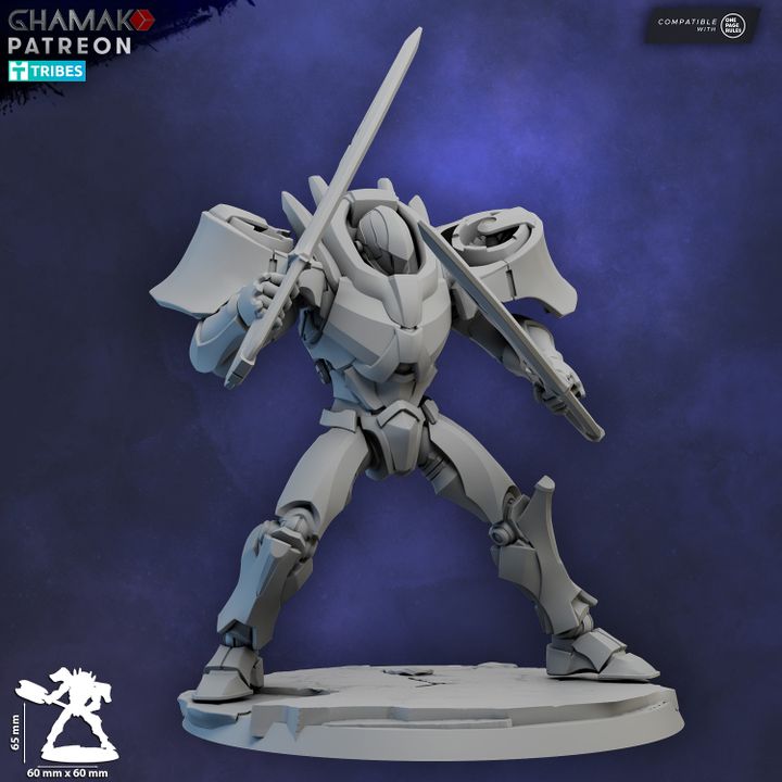 Eldar Vorash Grymn Droid, proxy miniature, 28mm heroic scale unpainted resin, view 4