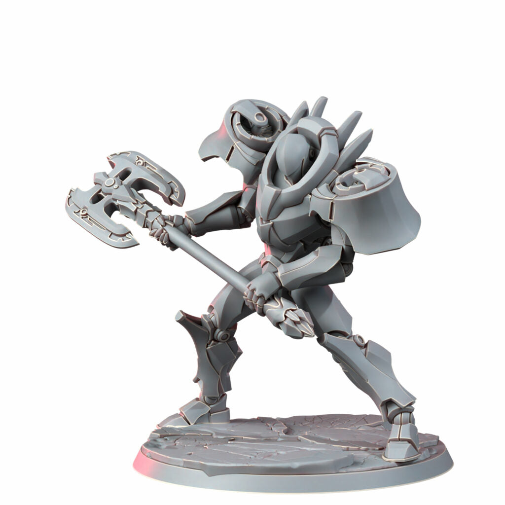 Eldar Vorash Grymn Droid, proxy miniature, 28mm heroic scale unpainted resin, view 5