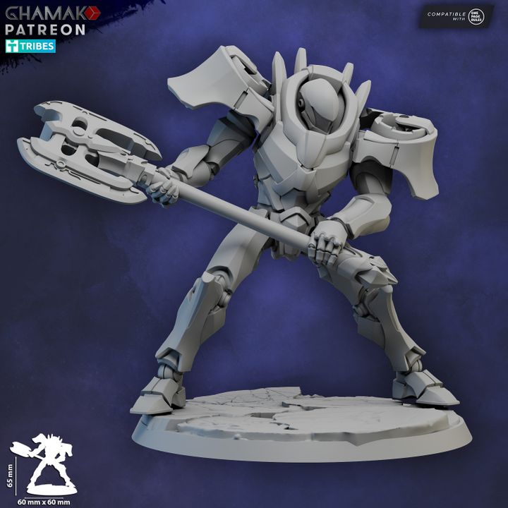 Eldar Vorash Grymn Droid, proxy miniature, 28mm heroic scale unpainted resin, view 6