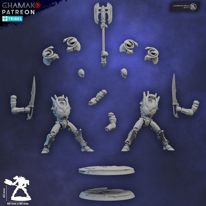 Eldar Vorash Grymn Droid, proxy miniature, 28mm heroic scale unpainted resin, view 7