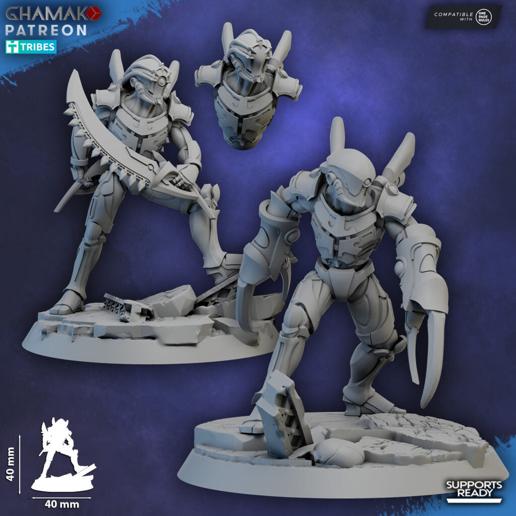 Eldar Vorash Grymn Graem Thal Breaker Of Flesh, proxy miniature, 28mm heroic scale unpainted resin, view 2