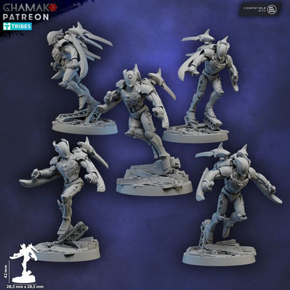 Eldar Vorash Kyn, proxy miniature, 28mm heroic scale unpainted resin, view 2