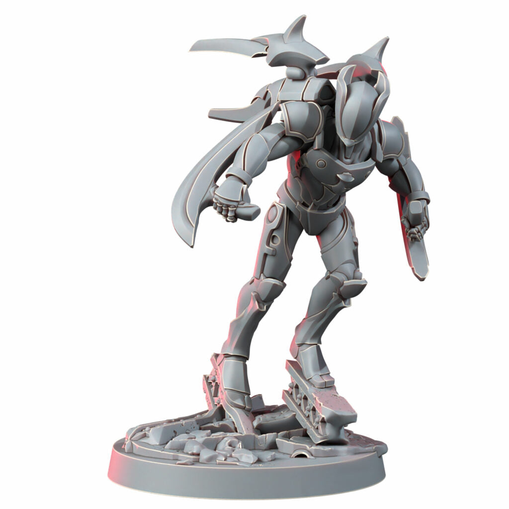 Eldar Vorash Kyn, proxy miniature, 28mm heroic scale unpainted resin, view 3