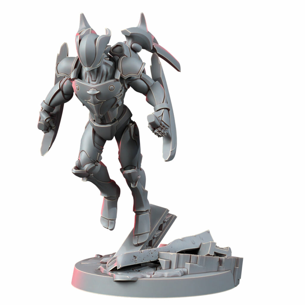 Eldar Vorash Kyn, proxy miniature, 28mm heroic scale unpainted resin, view 4