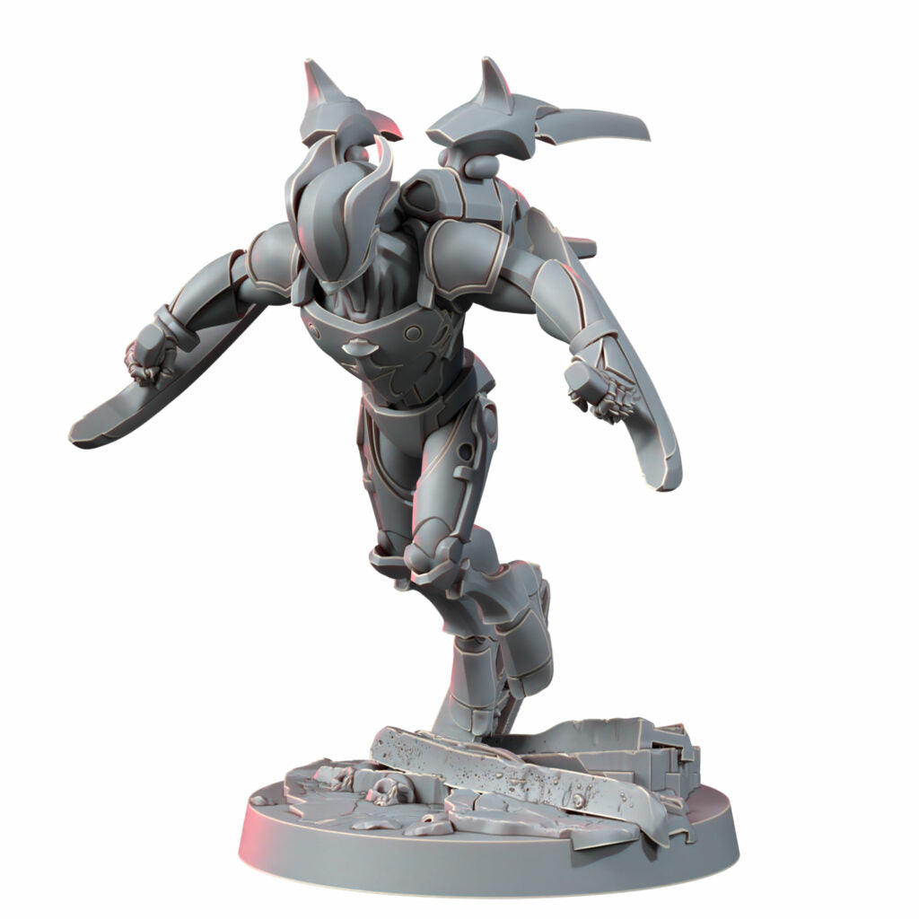 Eldar Vorash Kyn, proxy miniature, 28mm heroic scale unpainted resin, view 6