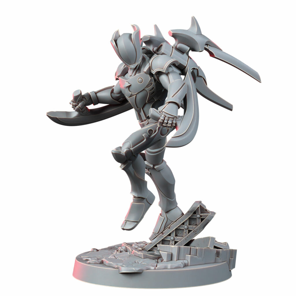 Eldar Vorash Kyn, proxy miniature, 28mm heroic scale unpainted resin, view 7