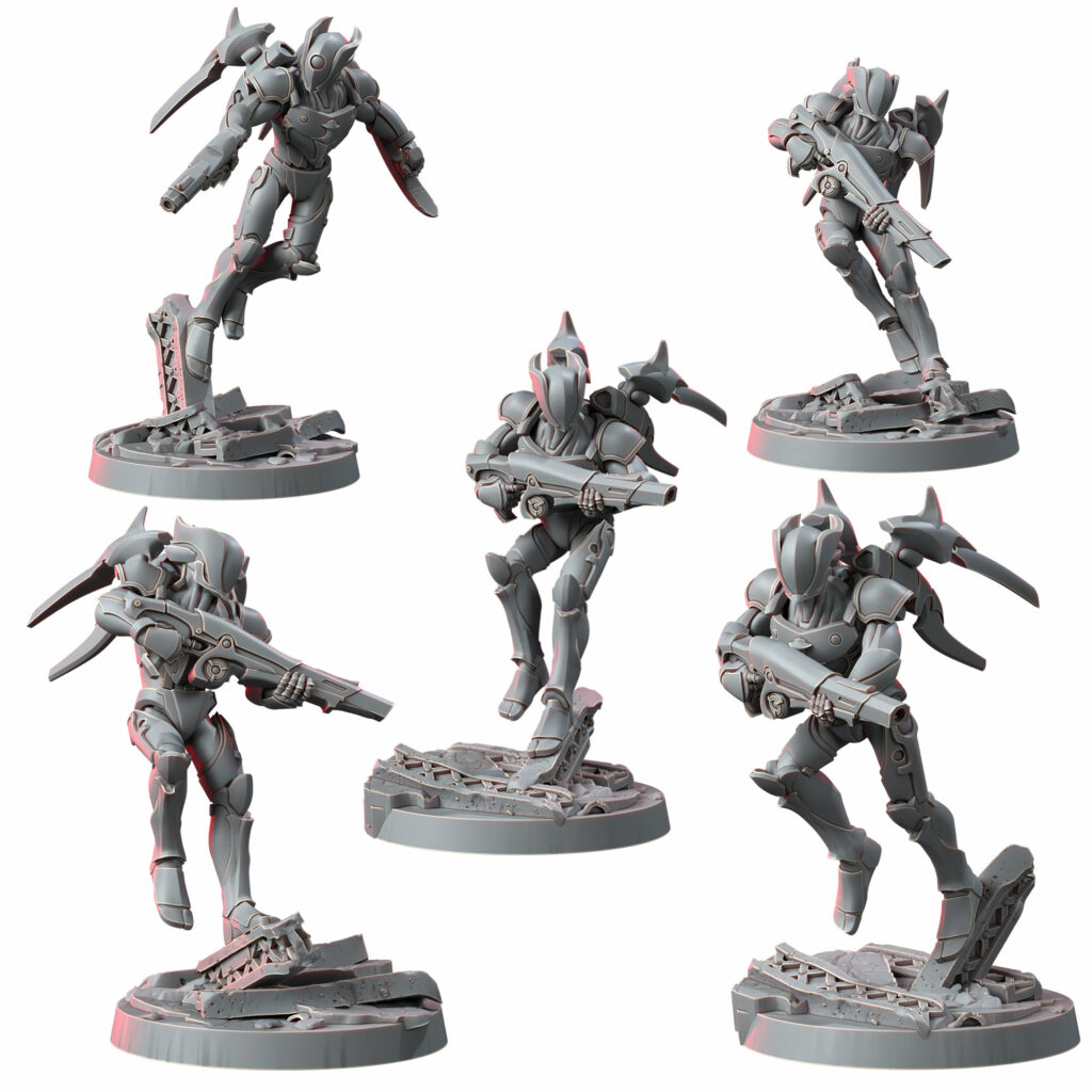Eldar Vorash Kyn The Falling Flames, proxy miniature, 28mm heroic scale unpainted resin