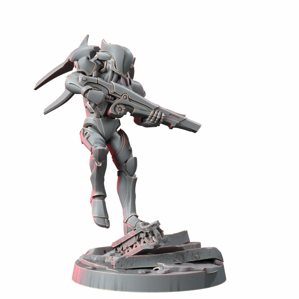 Eldar Vorash Kyn The Falling Flames, proxy miniature, 28mm heroic scale unpainted resin, view 4