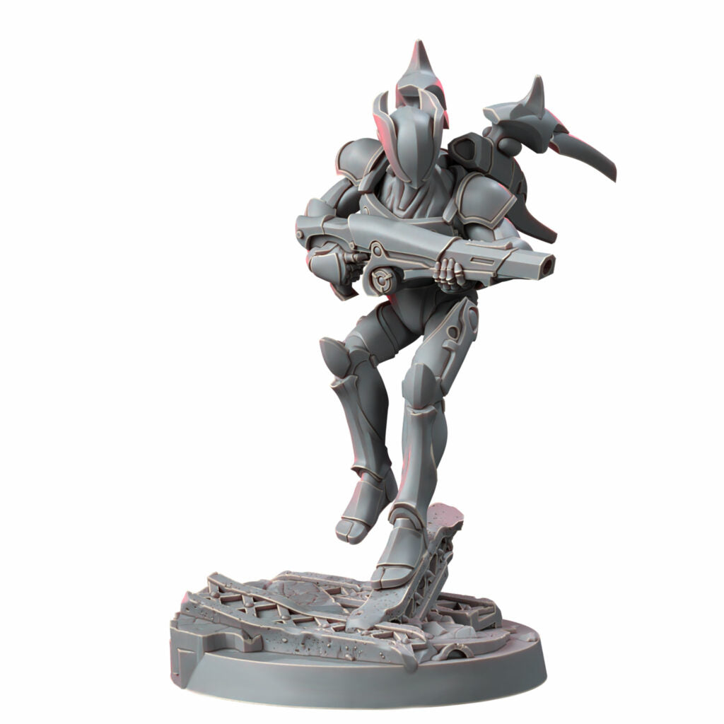 Eldar Vorash Kyn The Falling Flames, proxy miniature, 28mm heroic scale unpainted resin, view 5