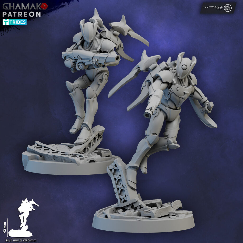 Eldar Vorash Kyn The Falling Flames, proxy miniature, 28mm heroic scale unpainted resin, view 8
