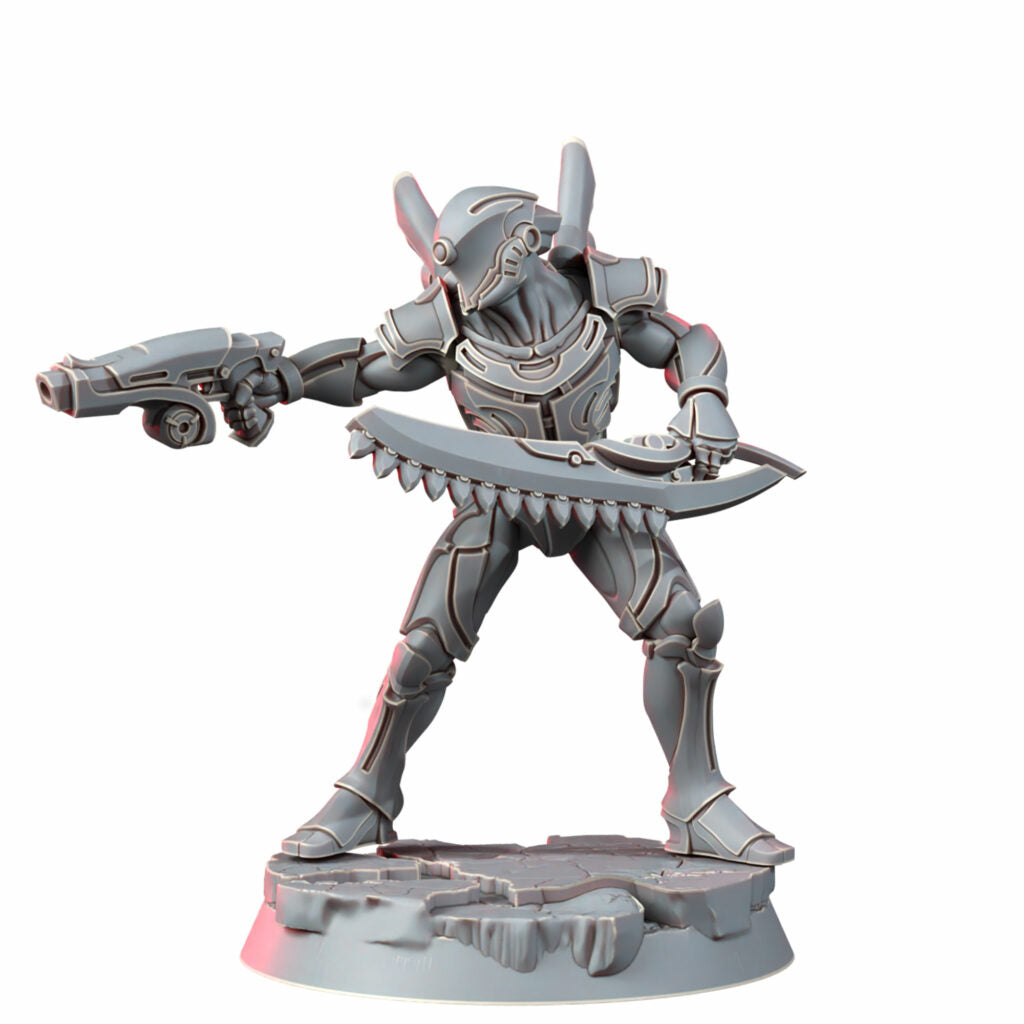 Eldar Zai Moruun Claws Of The Unbroken, proxy miniature, character, 28mm heroic scale unpainted resin, view 7