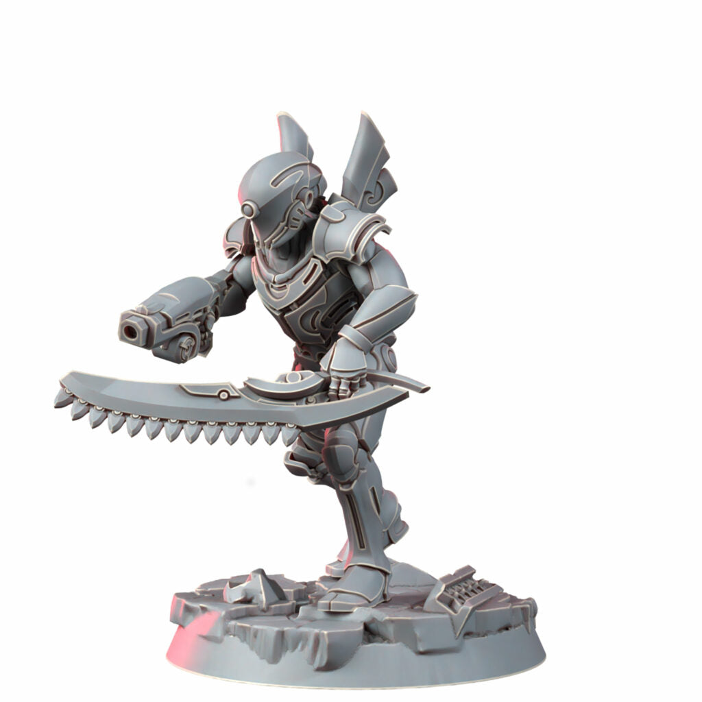Eldar Zai Moruun Claws Of The Unbroken, proxy miniature, character, 28mm heroic scale unpainted resin, view 8