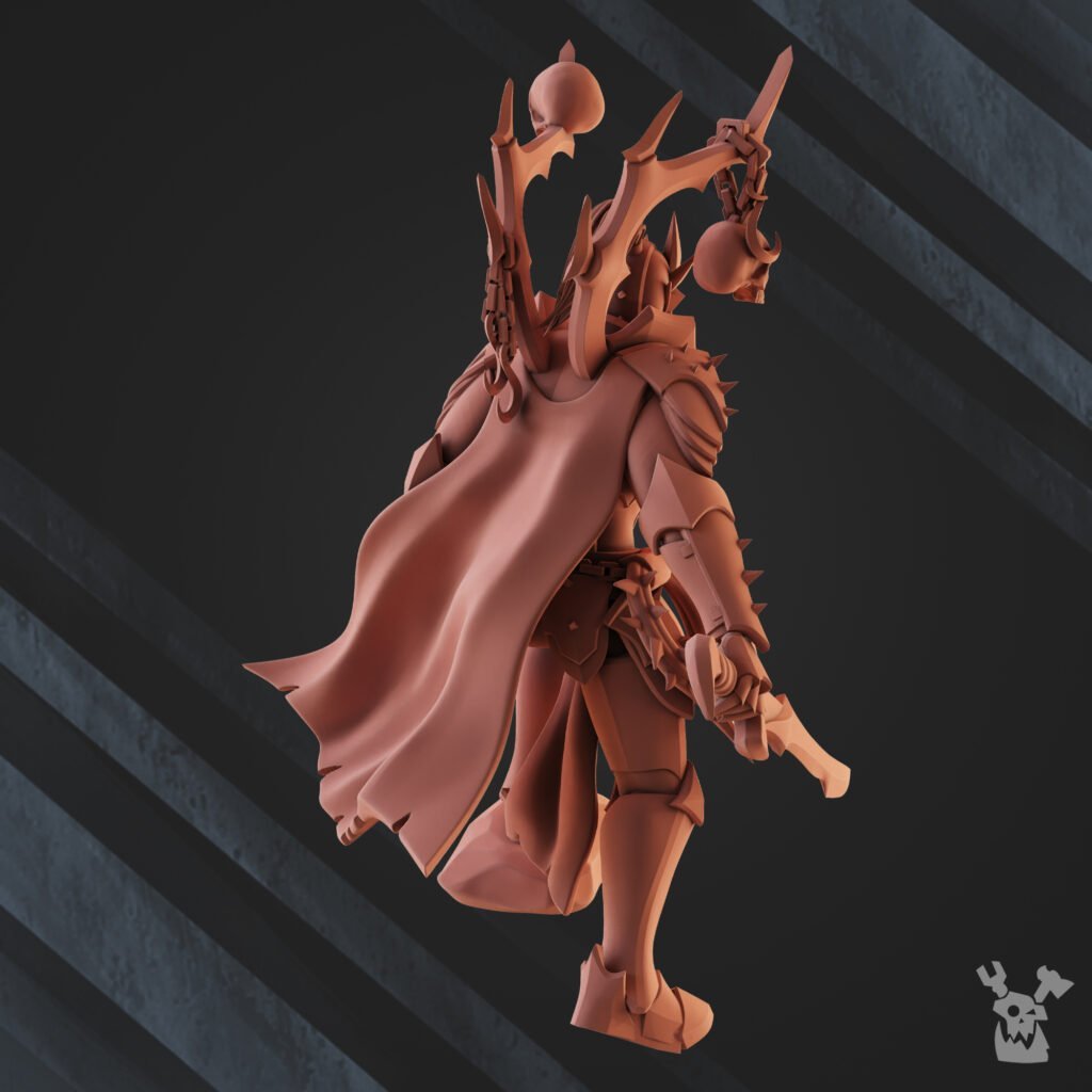 Dark Eldar Latromant Of Night Raiders, proxy miniature, 28mm heroic scale unpainted resin, view 3