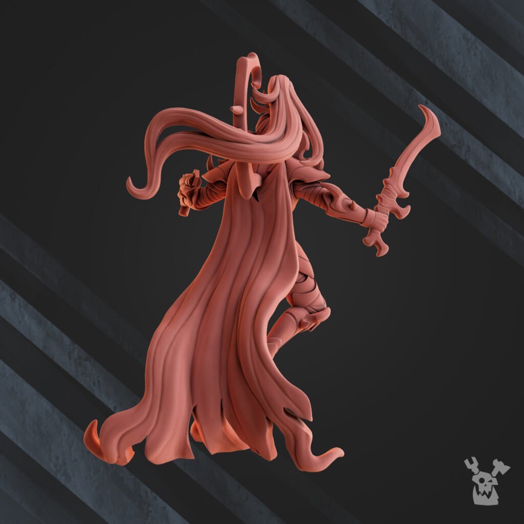 Dark Eldar Night Lord, proxy miniature, character, 28mm heroic scale unpainted resin, view 2