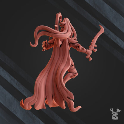Dark Eldar Night Lord, proxy miniature, character, 28mm heroic scale unpainted resin, view 2