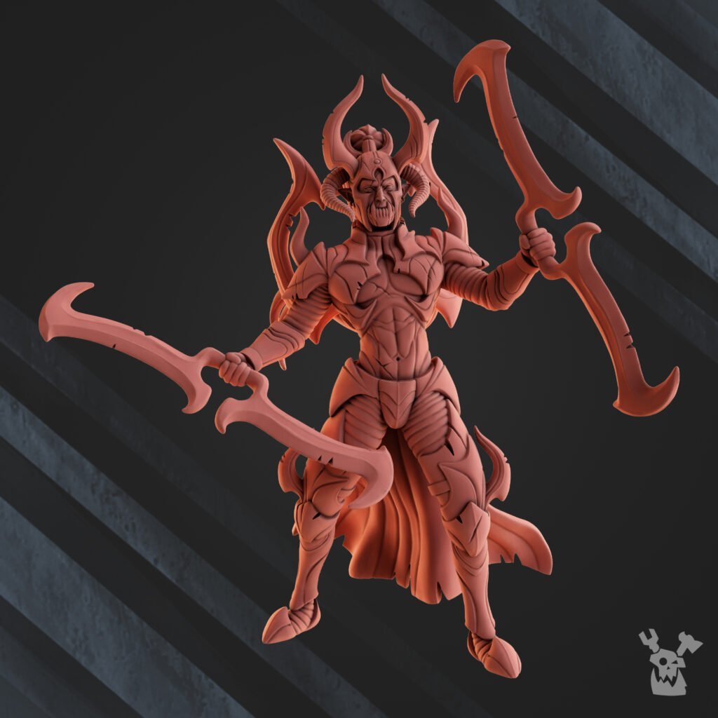 Dark Eldar Nightmare Master, proxy miniature, character, 28mm heroic scale unpainted resin