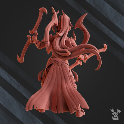 Dark Eldar Nightmare Master, proxy miniature, character, 28mm heroic scale unpainted resin, view 3