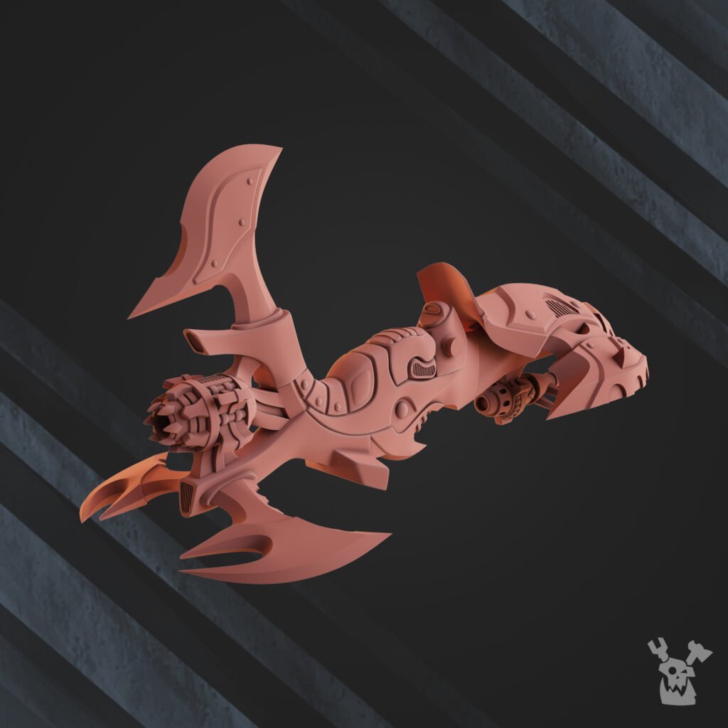 Dark Eldar Turbo Bike, proxy miniature, vehicle, 28mm heroic scale unpainted resin, view 2
