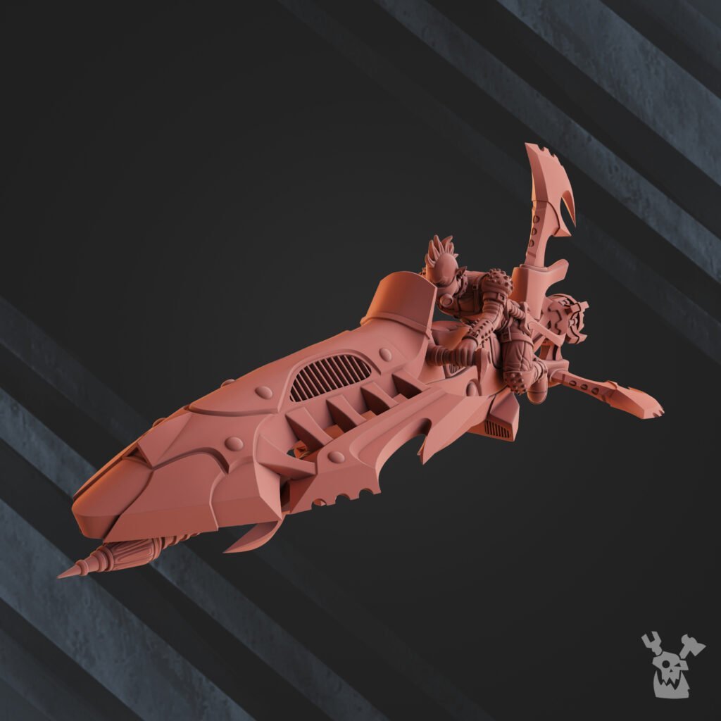 Dark Eldar Turbo Bike Rider, proxy miniature, vehicle, 28mm heroic scale unpainted resin