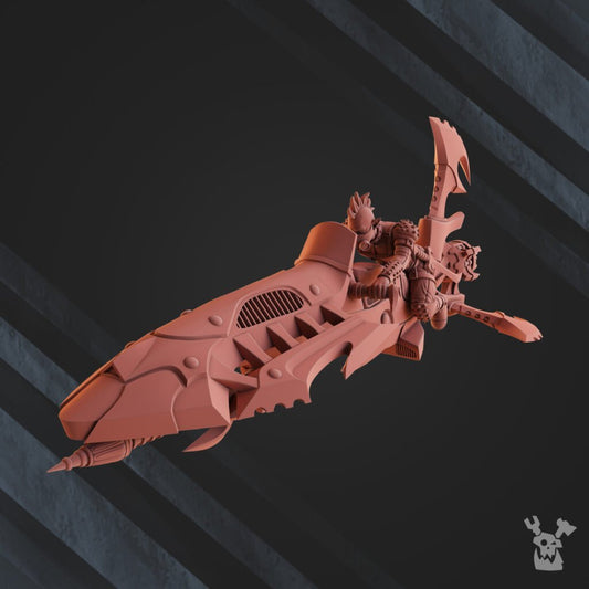 Dark Eldar Turbo Bike Rider, proxy miniature, vehicle, 28mm heroic scale unpainted resin