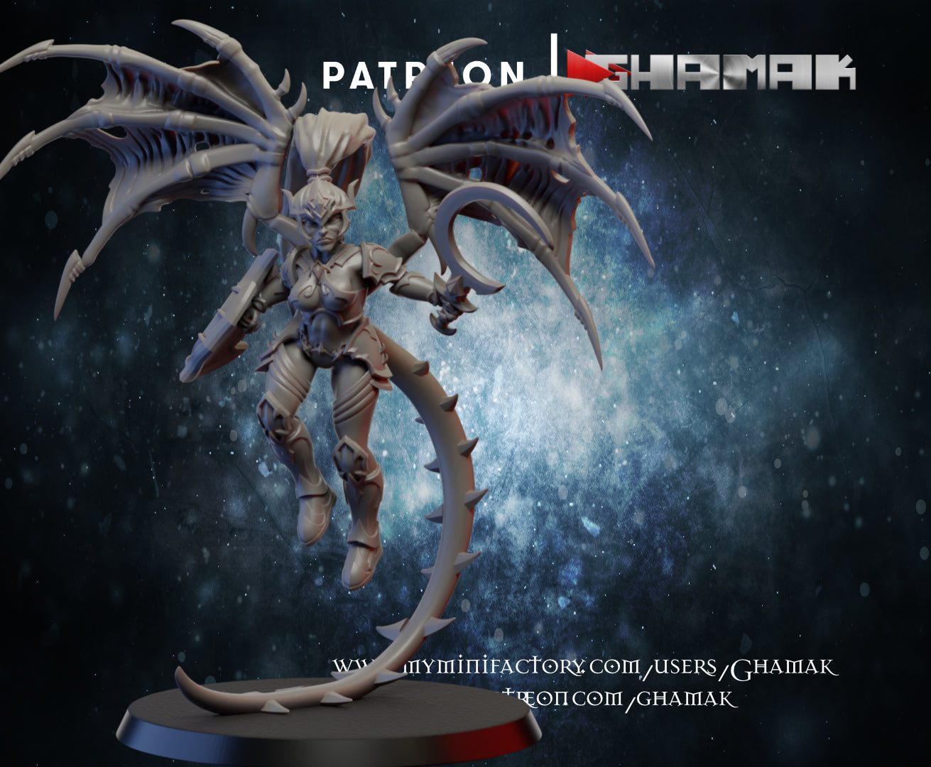 Dark Eldar Harpie V1, proxy miniature, 28mm heroic scale unpainted resin
