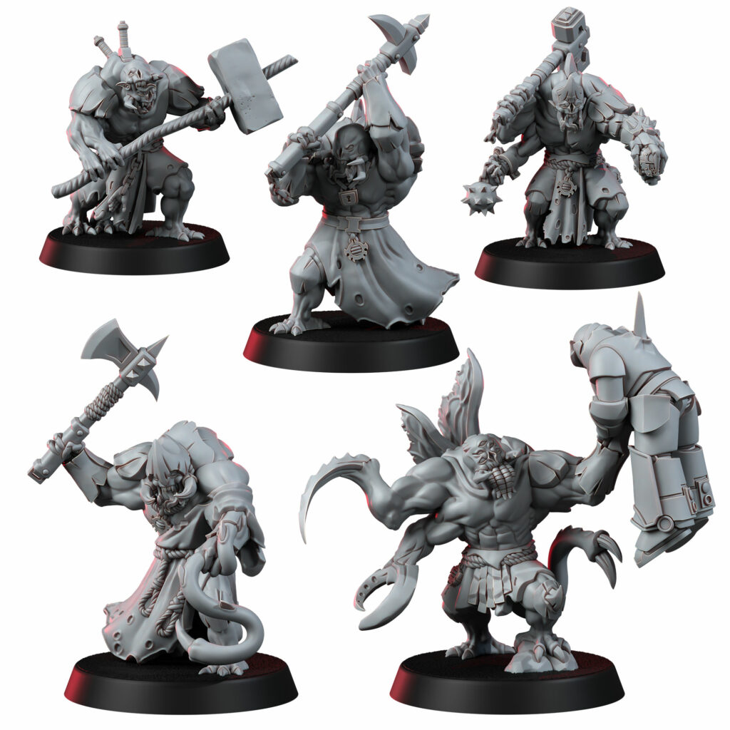 Mutant Uprising Amalgamants, proxy miniature, 28mm heroic scale unpainted resin