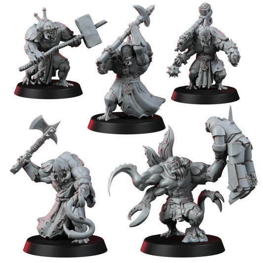 Mutant Uprising Amalgamants, proxy miniature, 28mm heroic scale unpainted resin