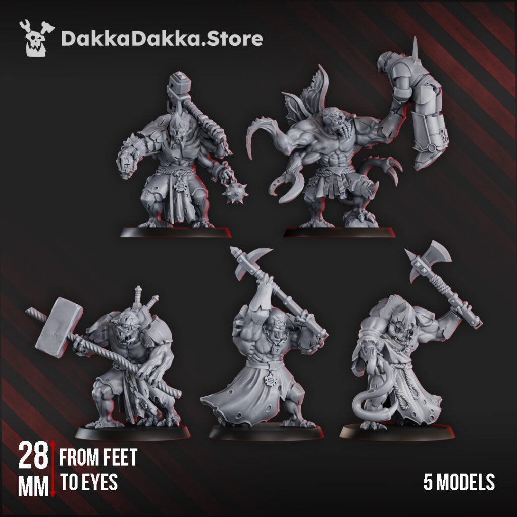 Mutant Uprising Amalgamants, proxy miniature, 28mm heroic scale unpainted resin, view 2
