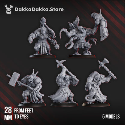 Mutant Uprising Amalgamants, proxy miniature, 28mm heroic scale unpainted resin, view 2