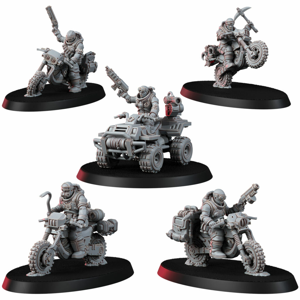 Mutant Uprising Angels Mc, proxy miniature, 28mm heroic scale unpainted resin