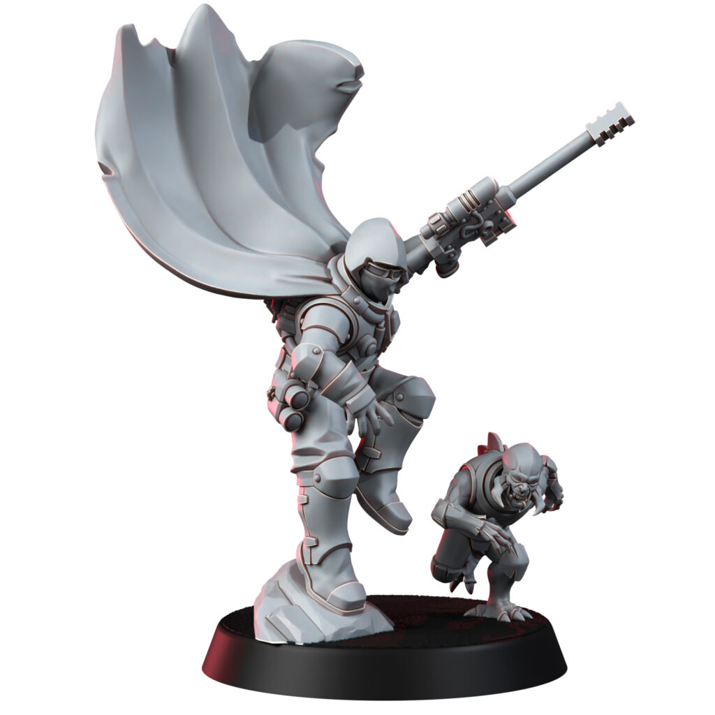 Mutant Uprising Assassinator, proxy miniature, scout, 28mm heroic scale unpainted resin