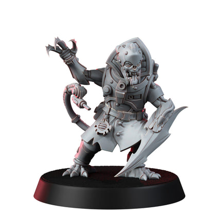 Mutant Uprising Commander Prevalion, proxy miniature, character, 28mm heroic scale unpainted resin