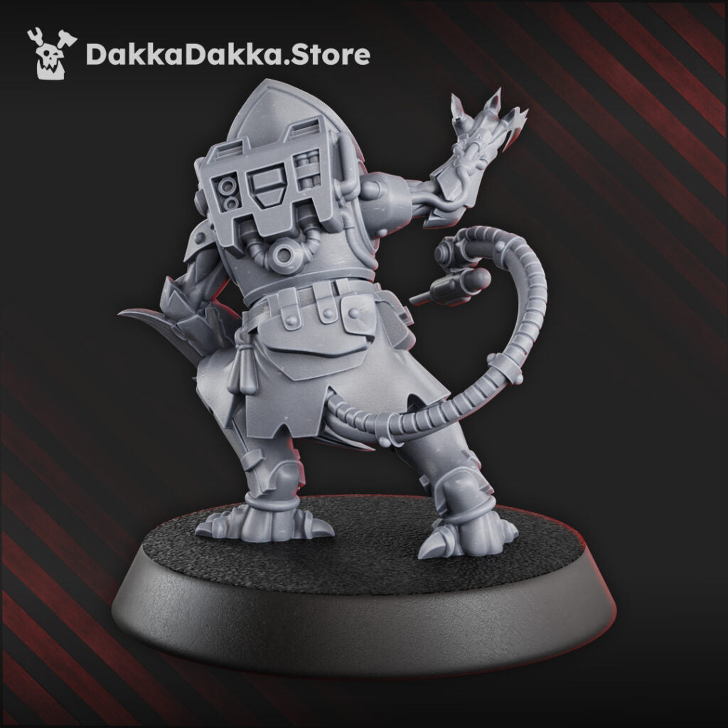 Mutant Uprising Commander Prevalion, proxy miniature, character, 28mm heroic scale unpainted resin, view 4