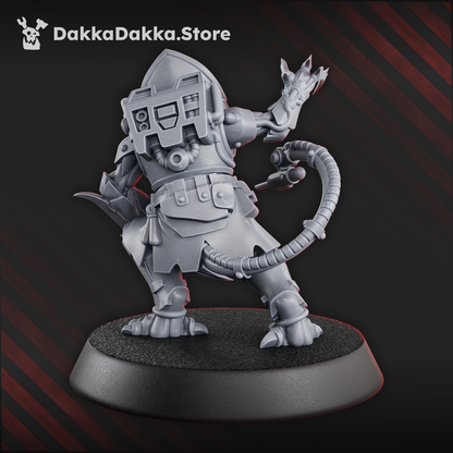 Mutant Uprising Commander Prevalion, proxy miniature, character, 28mm heroic scale unpainted resin, view 7