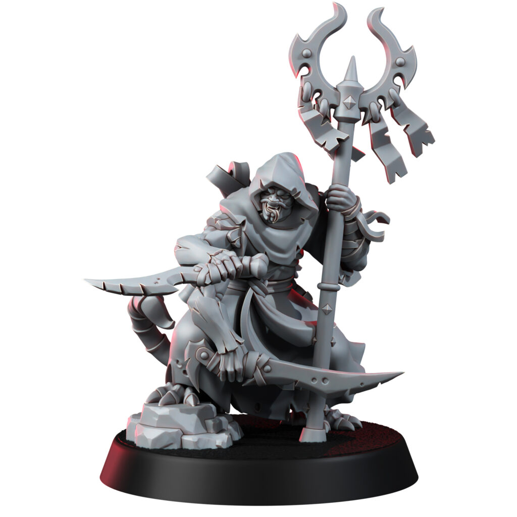 Mutant Uprising Elite Bodyguard, proxy miniature, 28mm heroic scale unpainted resin, view 2