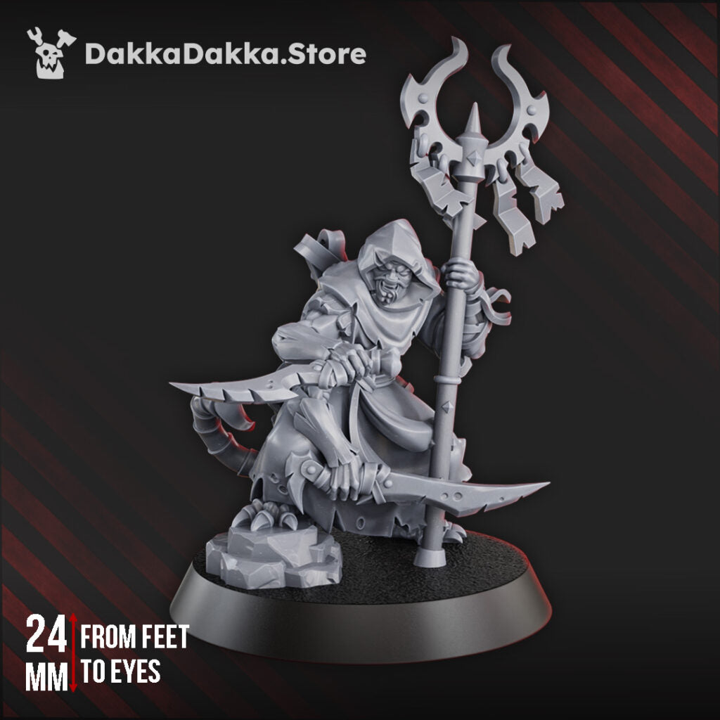 Mutant Uprising Elite Bodyguard, proxy miniature, 28mm heroic scale unpainted resin, view 3