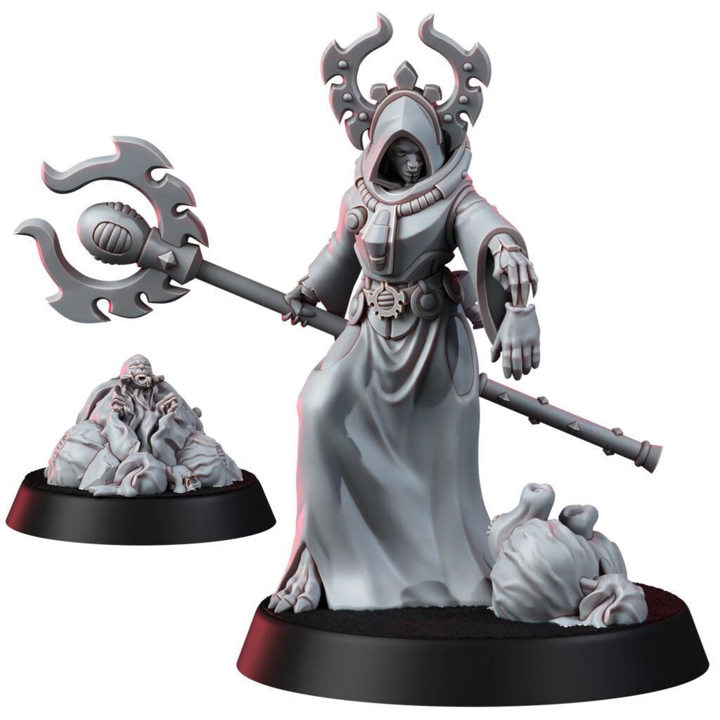 Mutant Uprising Hierophant, proxy miniature, 28mm heroic scale unpainted resin