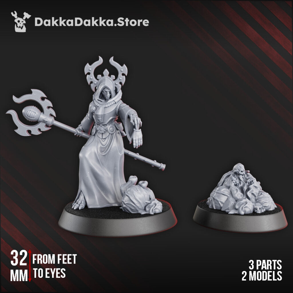 Mutant Uprising Hierophant, proxy miniature, 28mm heroic scale unpainted resin, view 3