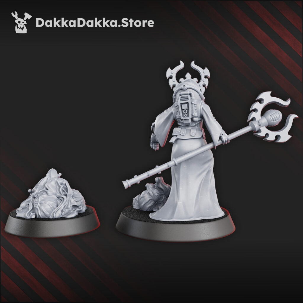 Mutant Uprising Hierophant, proxy miniature, 28mm heroic scale unpainted resin, view 4