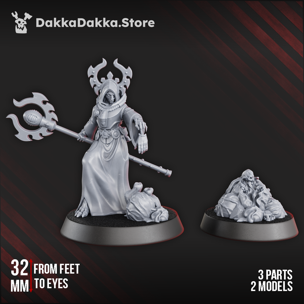 Mutant Uprising Hierophant, proxy miniature, 28mm heroic scale unpainted resin, view 7