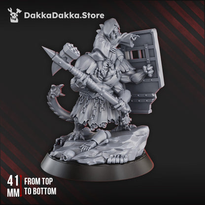 Mutant Uprising Interfusant, proxy miniature, 28mm heroic scale unpainted resin, view 3
