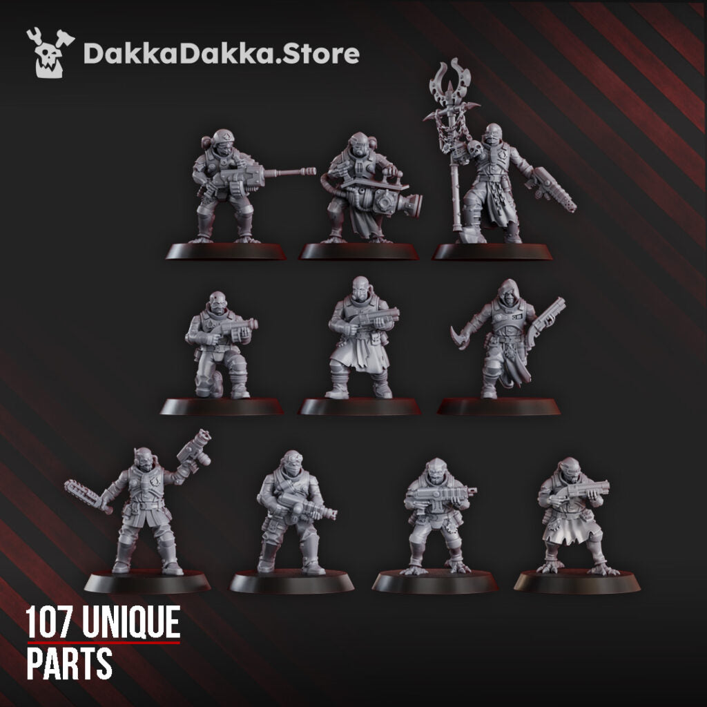 Mutant Uprising Liquidation Team (Multipart), proxy miniature, squad, 28mm heroic scale unpainted resin, view 6